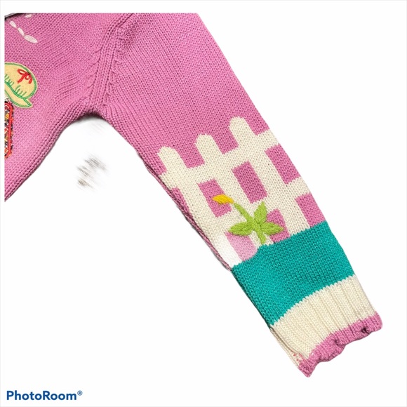 Pink Cardigan Sweater Vintage feel Girls Sportking - Picture 3 of 7